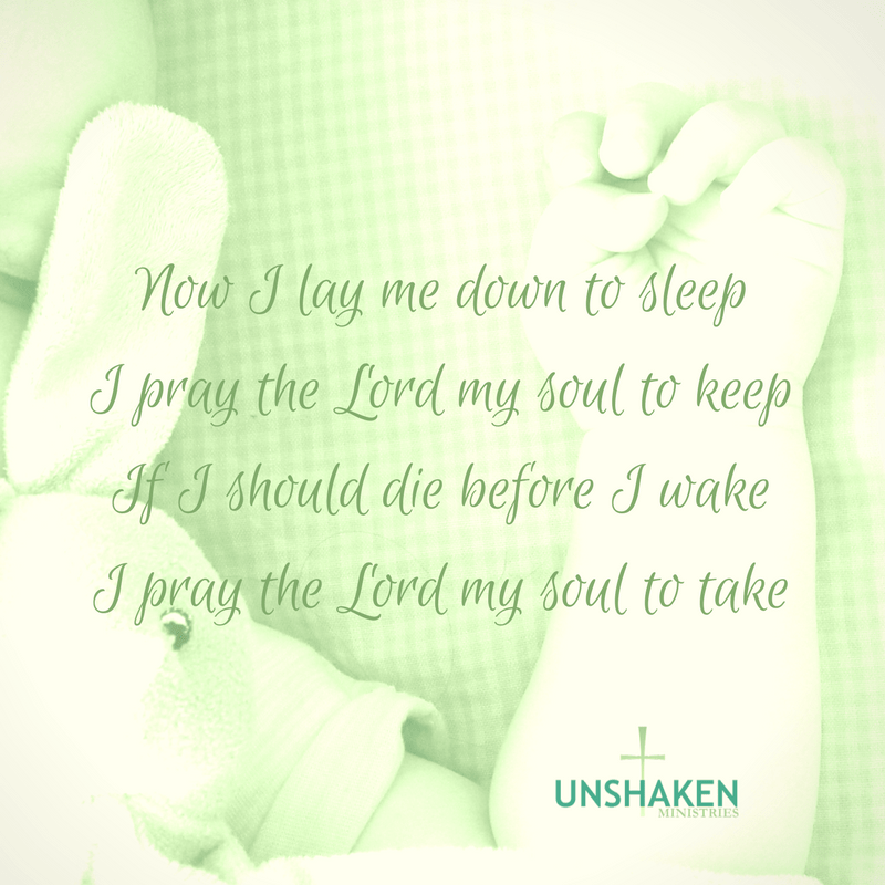 Now I lay me down to sleep